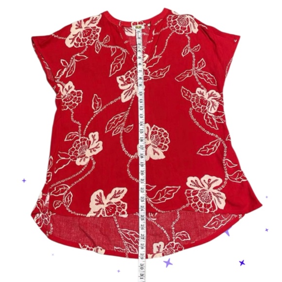 Fat Face Red Floral Printed Top Size US 6 - Picture 6 of 7